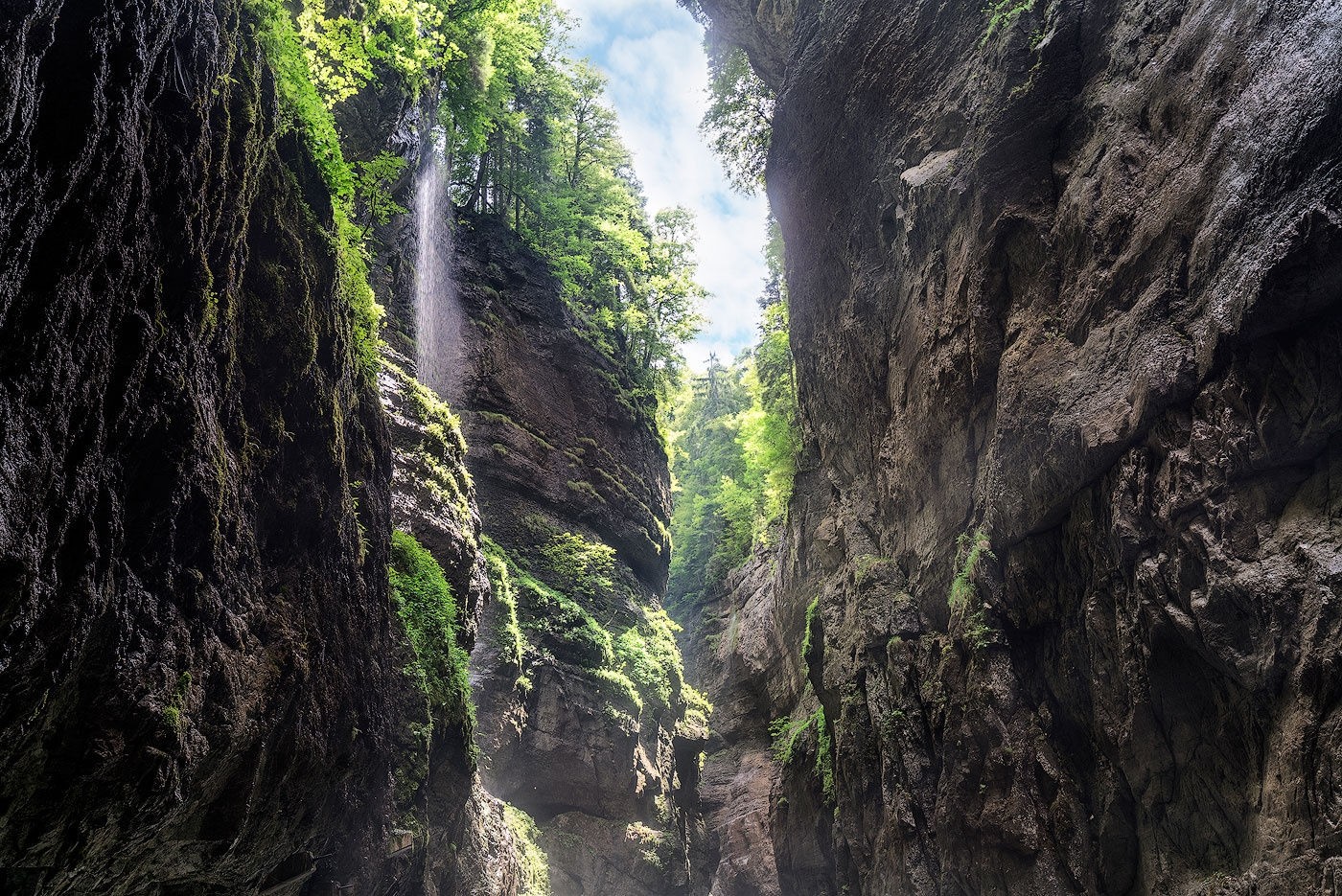 photography, Landscape, Nature, Canyon, Waterfall, Forest, Sunlight, Cliff, Germany Wallpaper