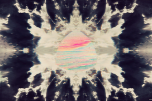 glitch art, Abstract, Triangle, Clouds