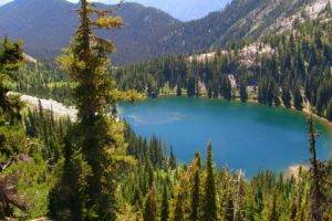 photography, Landscape, Nature, Lake, Mountains, Forest, Summer, Washington state