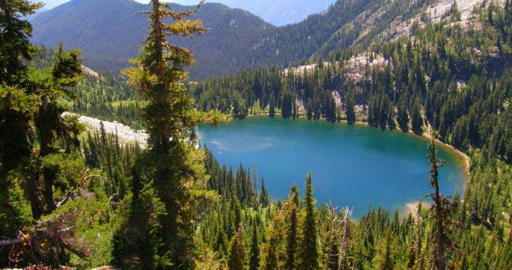 photography, Landscape, Nature, Lake, Mountains, Forest, Summer, Washington state HD Wallpaper Desktop Background