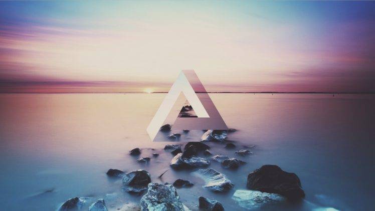 triangle, Geometry, Lake, Sunset, Penrose triangle HD Wallpaper Desktop Background