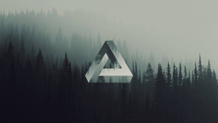 triangle, Geometry, Forest, Penrose triangle HD Wallpaper Desktop Background