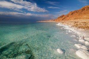 nature, Landscape, Mountains, Clouds, Dead Sea, Salt lakes, Stones, Israel