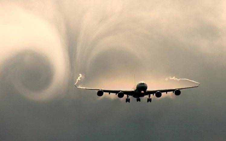 airplane, Clouds, Vortex HD Wallpaper Desktop Background