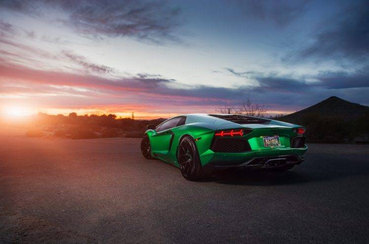 Lamborghini, Sunlight, Car, Vehicle, Lamborghini Aventador, Green cars HD Wallpaper Desktop Background