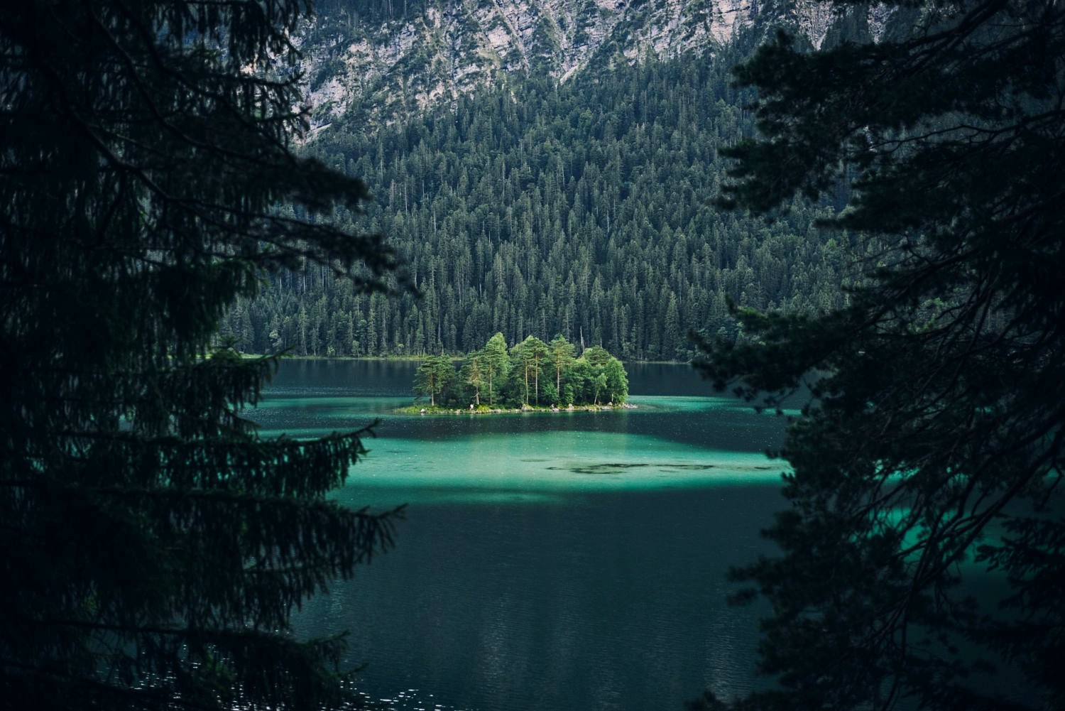 nature, Landscape, Photography, Emerald, Water, Lake, Forest, Green, Island, Mountains, Germany Wallpaper