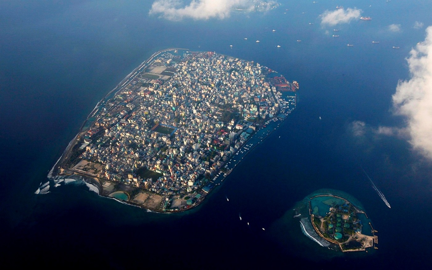 landscape, Photography, Nature, Island, Aerial view, Sea, Clouds, Maldives, City Wallpaper