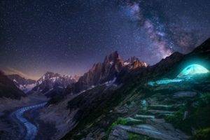 landscape, Photography, Nature, Milky Way, Mountains, Glaciers, Starry night, Camping, Snow, Lights, Peace, Long exposure