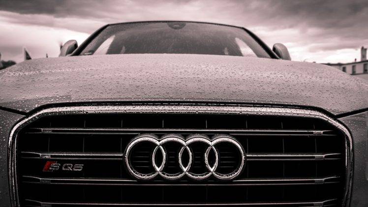 vehicle, Car, Audi, Vehicle front, Water drops, Clouds, Rain, Audi SQ5 HD Wallpaper Desktop Background