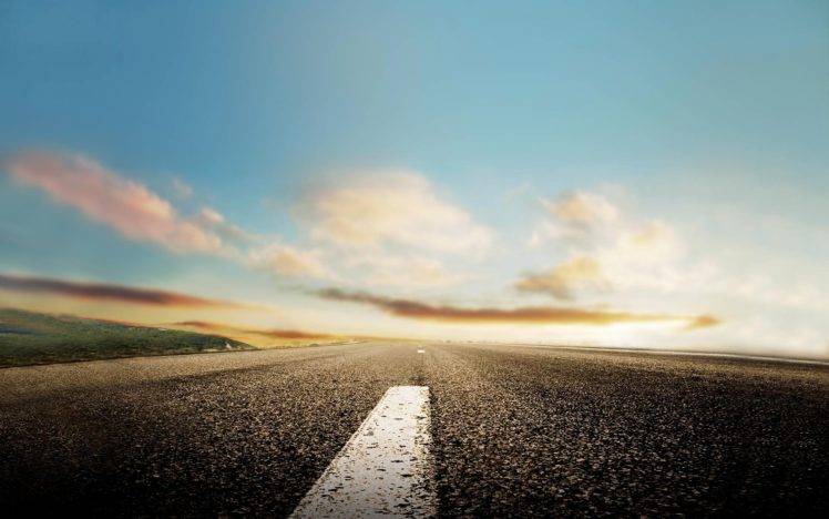 road, Highway, Sky, Clouds, Clear sky HD Wallpaper Desktop Background