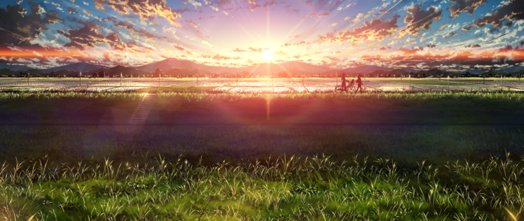 ultra wide, Japan, Anime, Sky, Sunlight HD Wallpaper Desktop Background