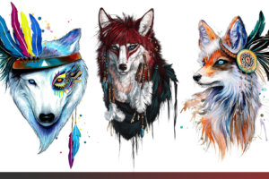 wolf, Collage, Animals, Furry