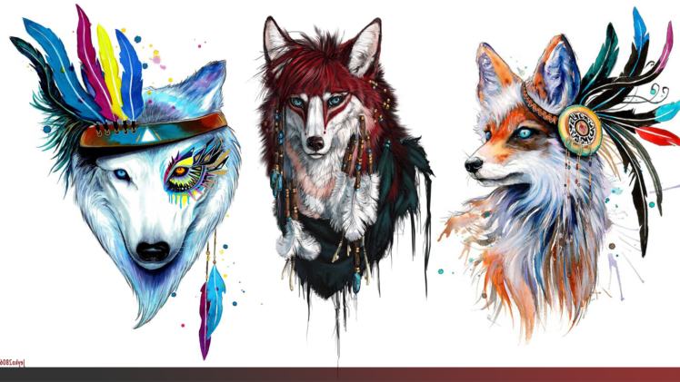 wolf, Collage, Animals, Furry HD Wallpaper Desktop Background