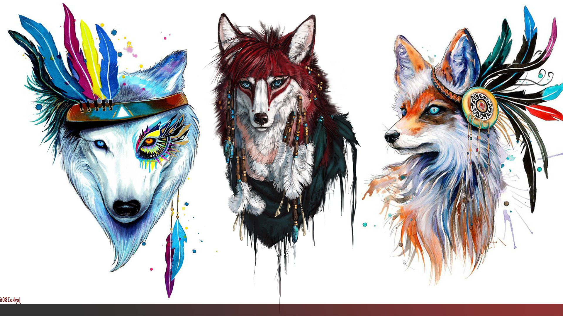 wolf, Collage, Animals, Furry Wallpaper