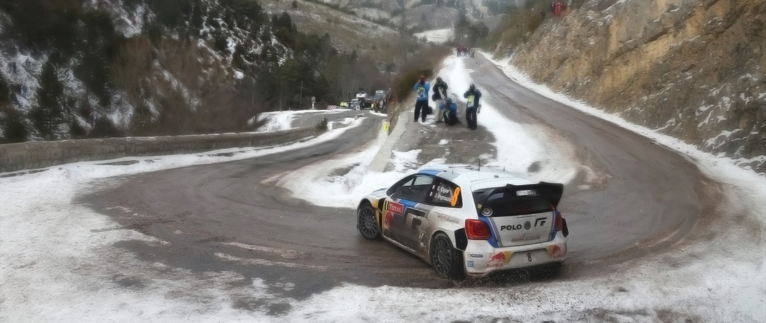 ultra wide, Car, Rally, VW Polo WRC, Snow Wallpaper