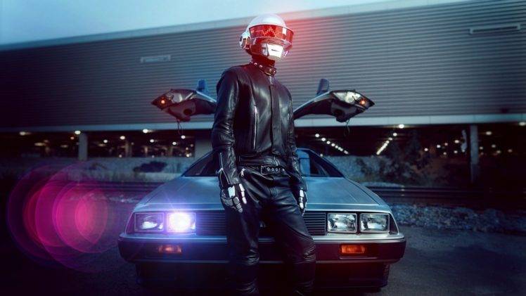 car, Helmet, Daft Punk, DeLorean HD Wallpaper Desktop Background