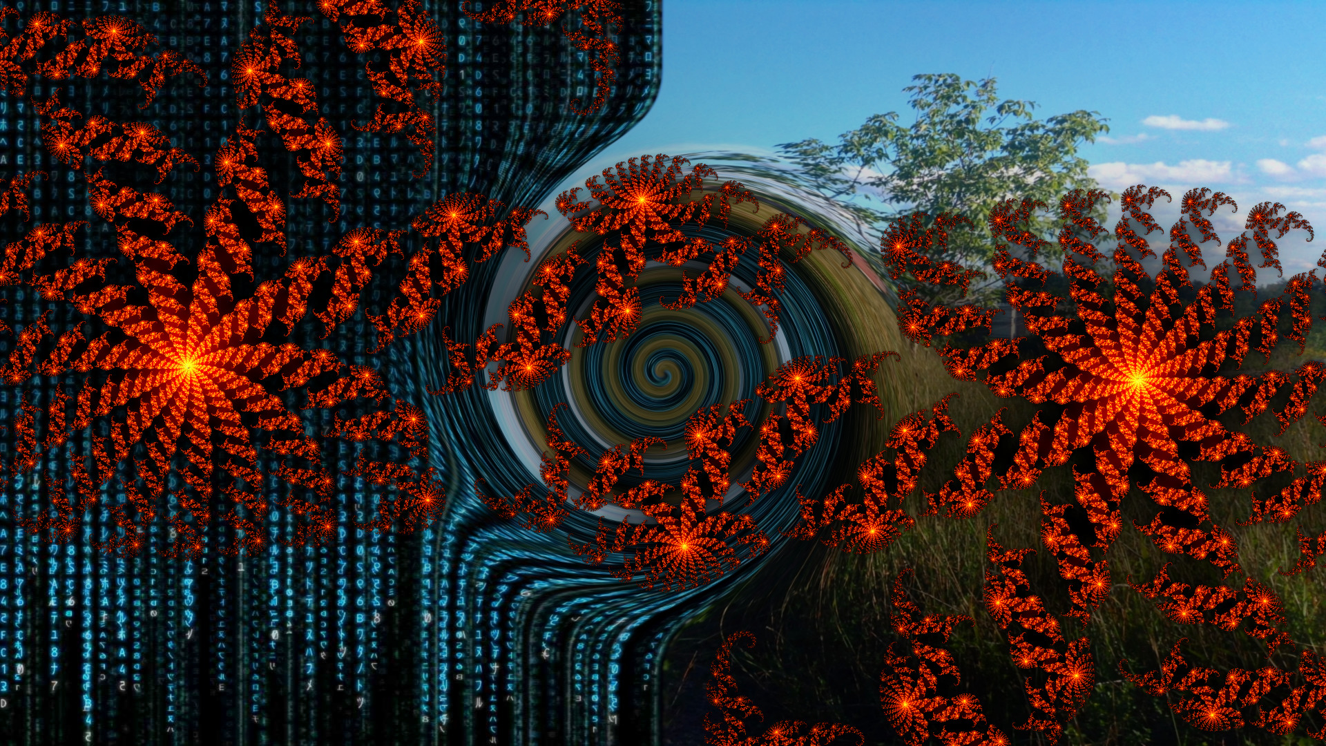 The Matrix, Fractal, Spiral, Landscape, Psychedelic Wallpaper