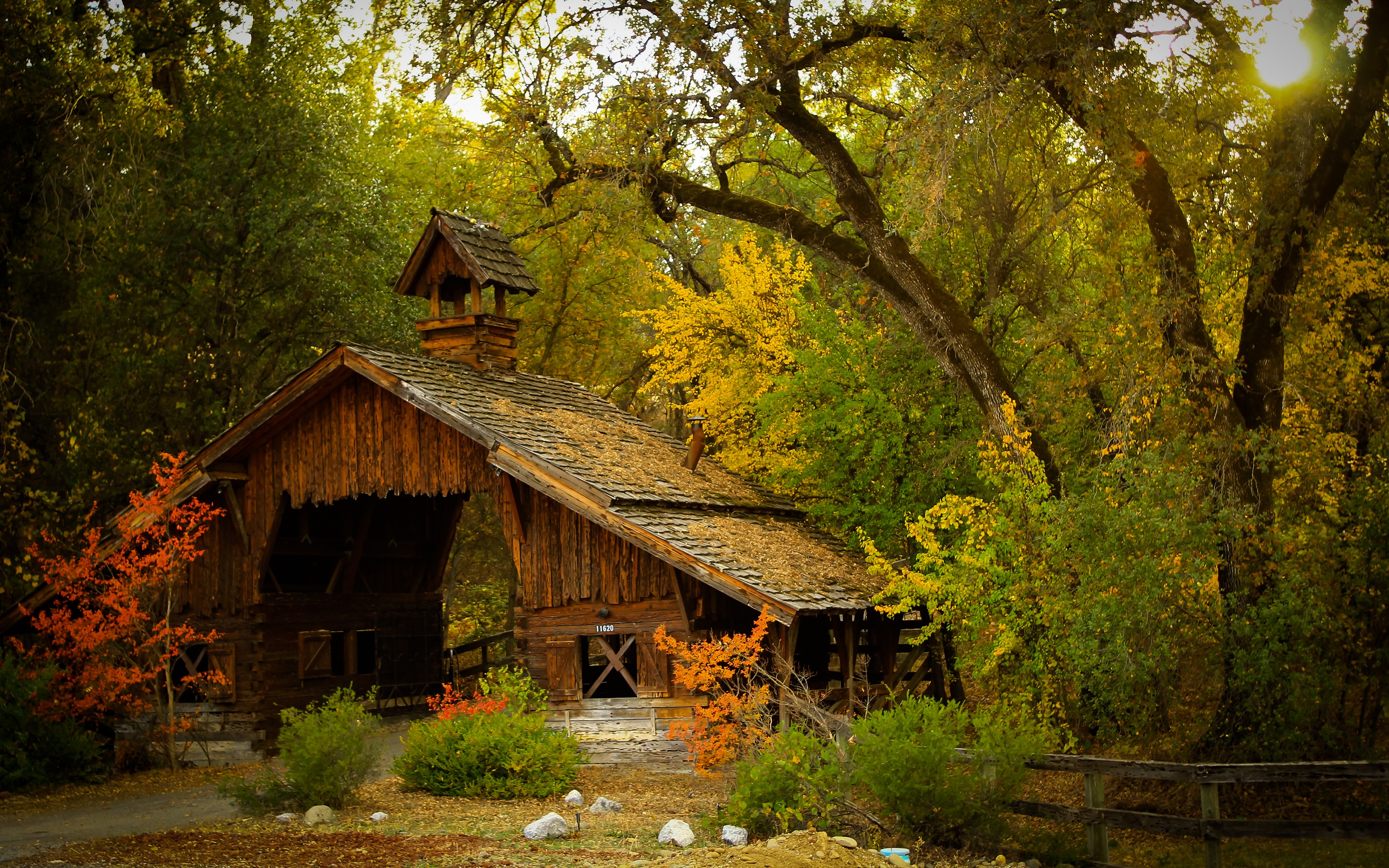 nature, Photography, Landscape, Barn, Hut, Forest, Fence, Fall, Shrubs, Trees Wallpaper