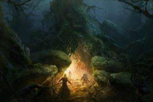 wizard, Fantasy art, Forest, Mist, The Lord of the Rings