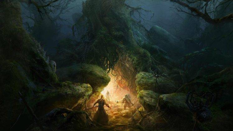 wizard, Fantasy art, Forest, Mist, The Lord of the Rings HD Wallpaper Desktop Background