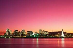 Montreal, Pink, Sunset, City, Cityscape