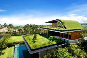 landscape, Building, Grass, Swimming pool, House