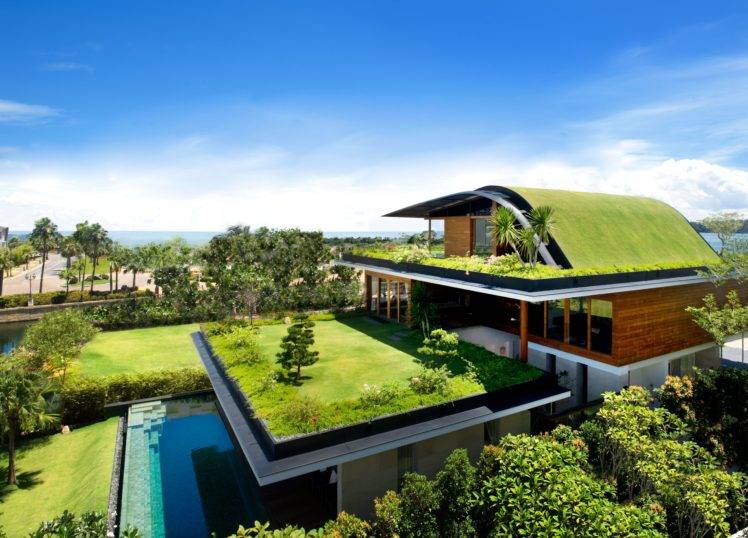 landscape, Building, Grass, Swimming pool, House HD Wallpaper Desktop Background