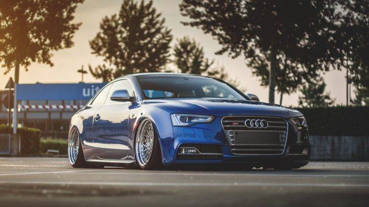 Audi S5, Audi, Stance, Blue cars, Vehicle HD Wallpaper Desktop Background