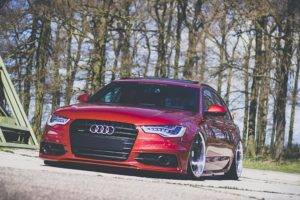 Audi S4, Audi A4, Stance, Car, Red cars, Vehicle