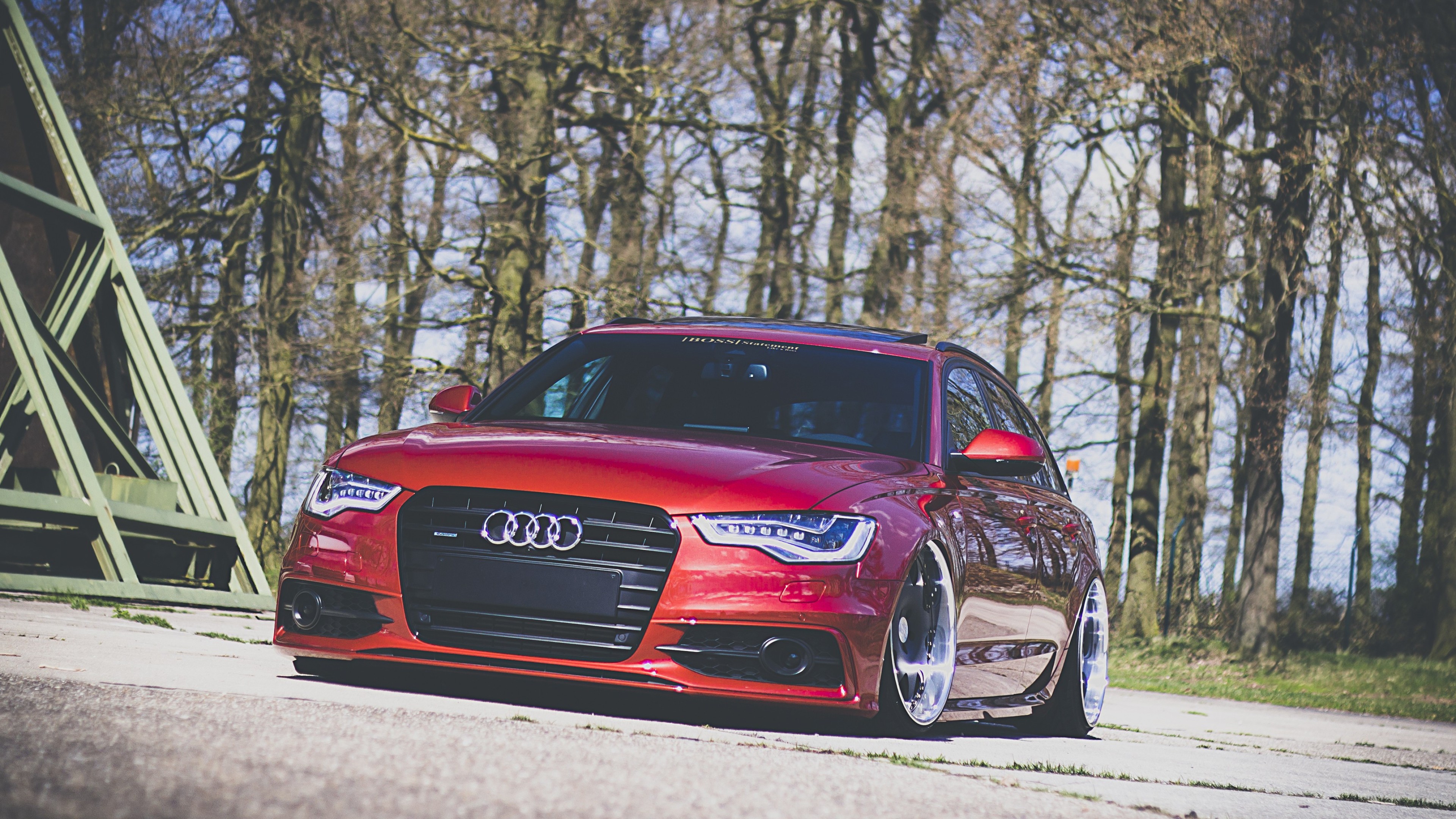 Audi S4, Audi A4, Stance, Car, Red cars, Vehicle Wallpaper