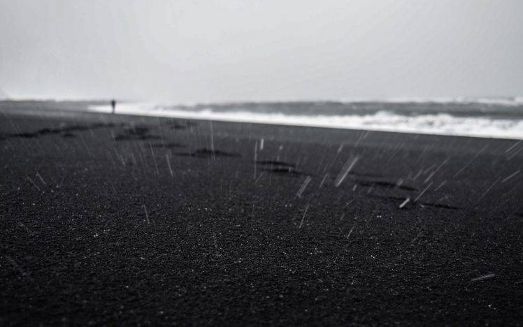 beach, Landscape, Rain HD Wallpaper Desktop Background