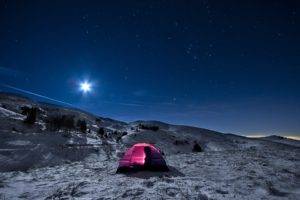 landscape, Tent, Snow