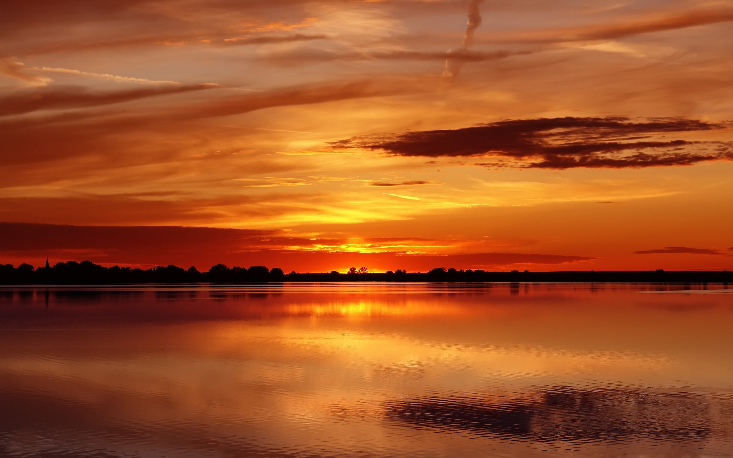 landscape, Clouds, Lake Wallpaper