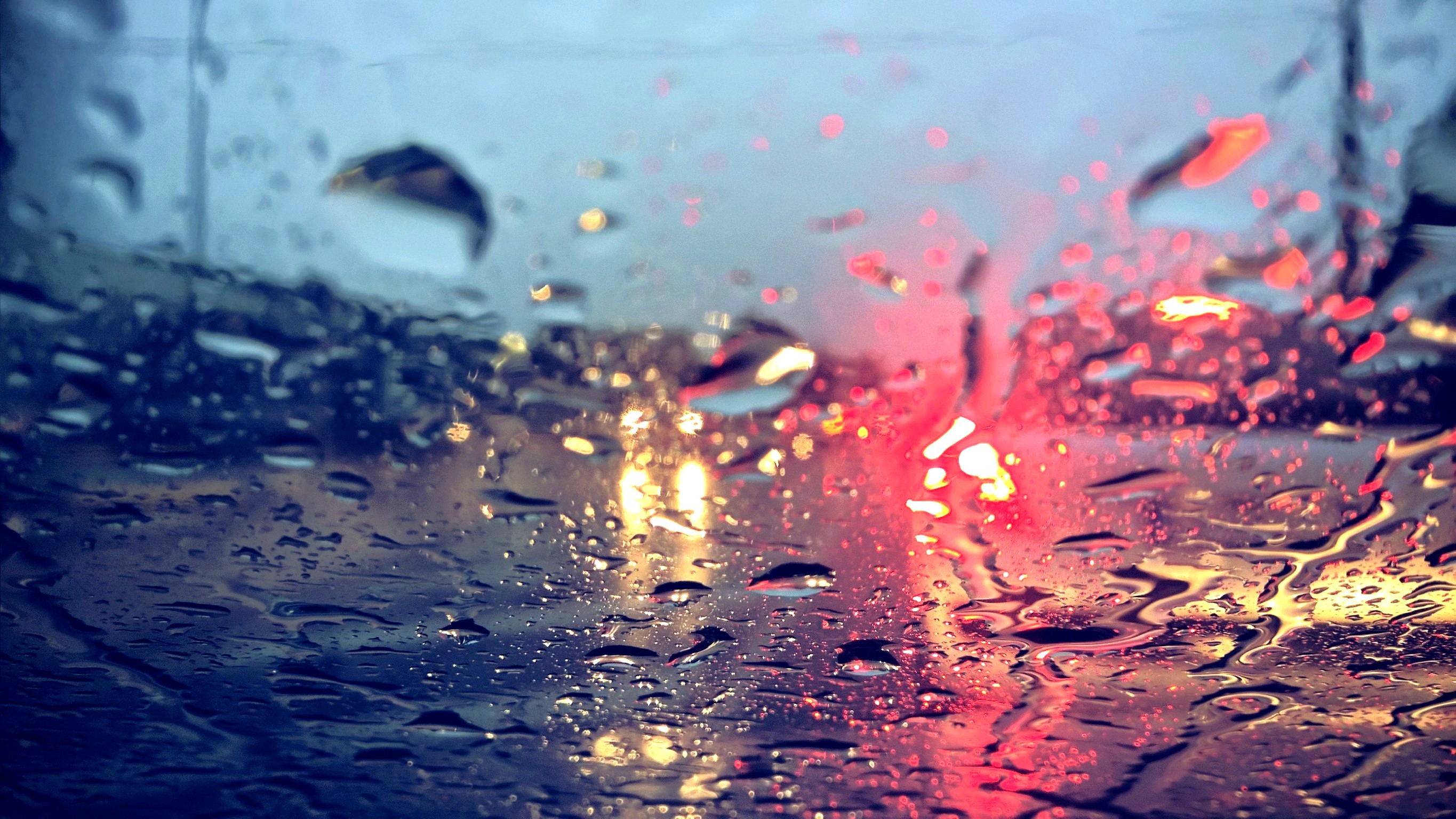 traffic, Rain, Car, Winter, Water drops, Lumia Wallpaper
