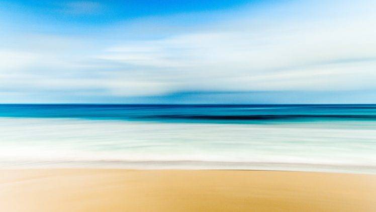 water, Nature, Beach, Sea, Horizon, Long exposure HD Wallpaper Desktop Background