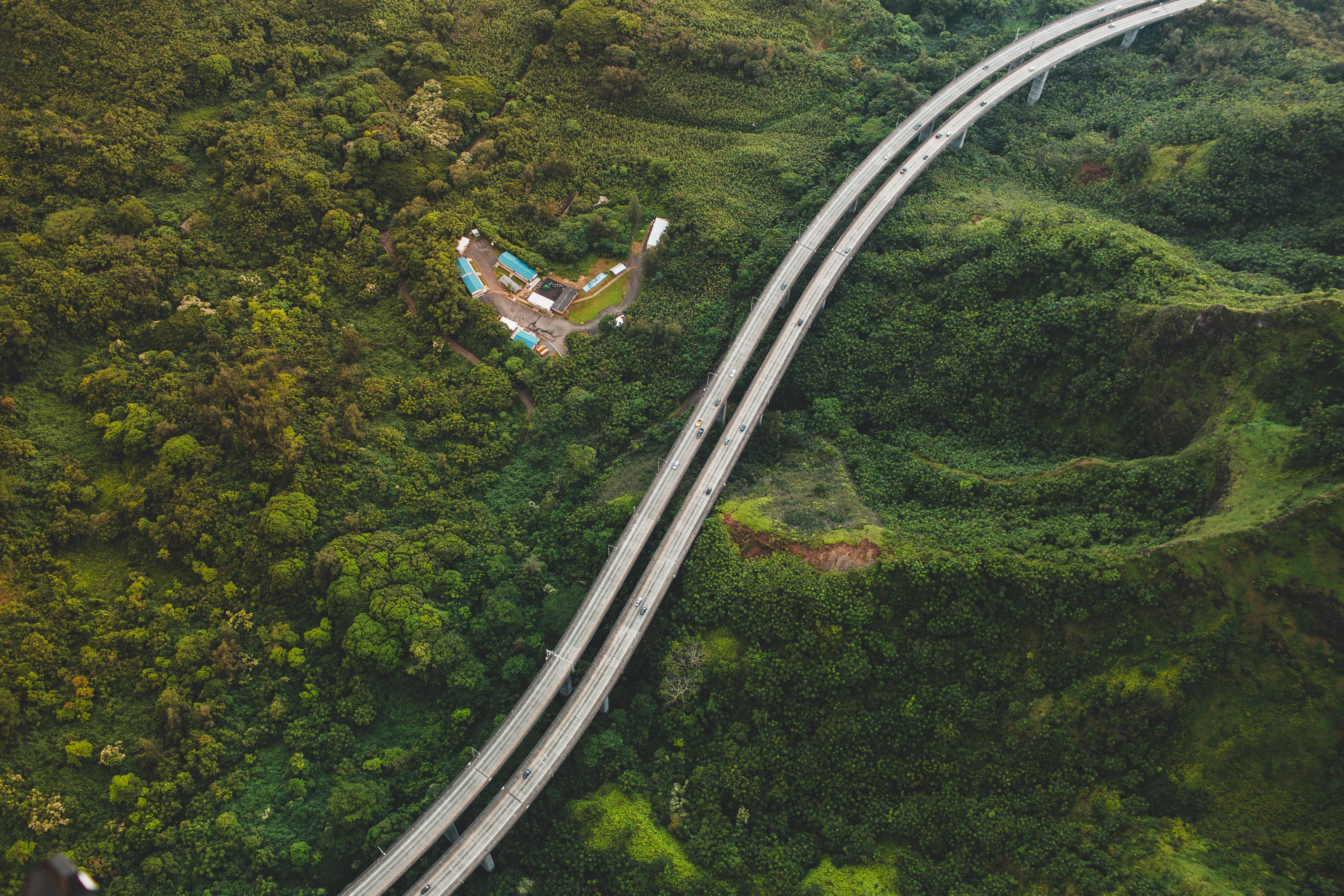 nature, Road, Trees, Aerial view Wallpaper