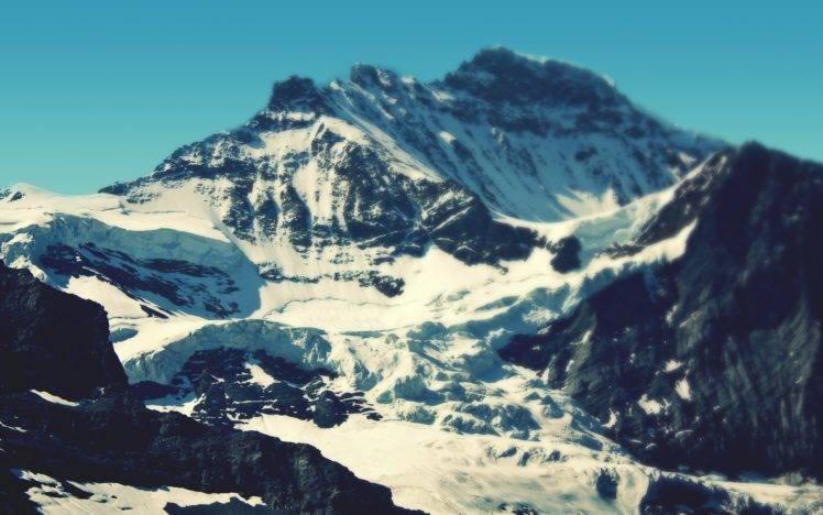 snow, Mountains, Clear sky, Nature HD Wallpaper Desktop Background