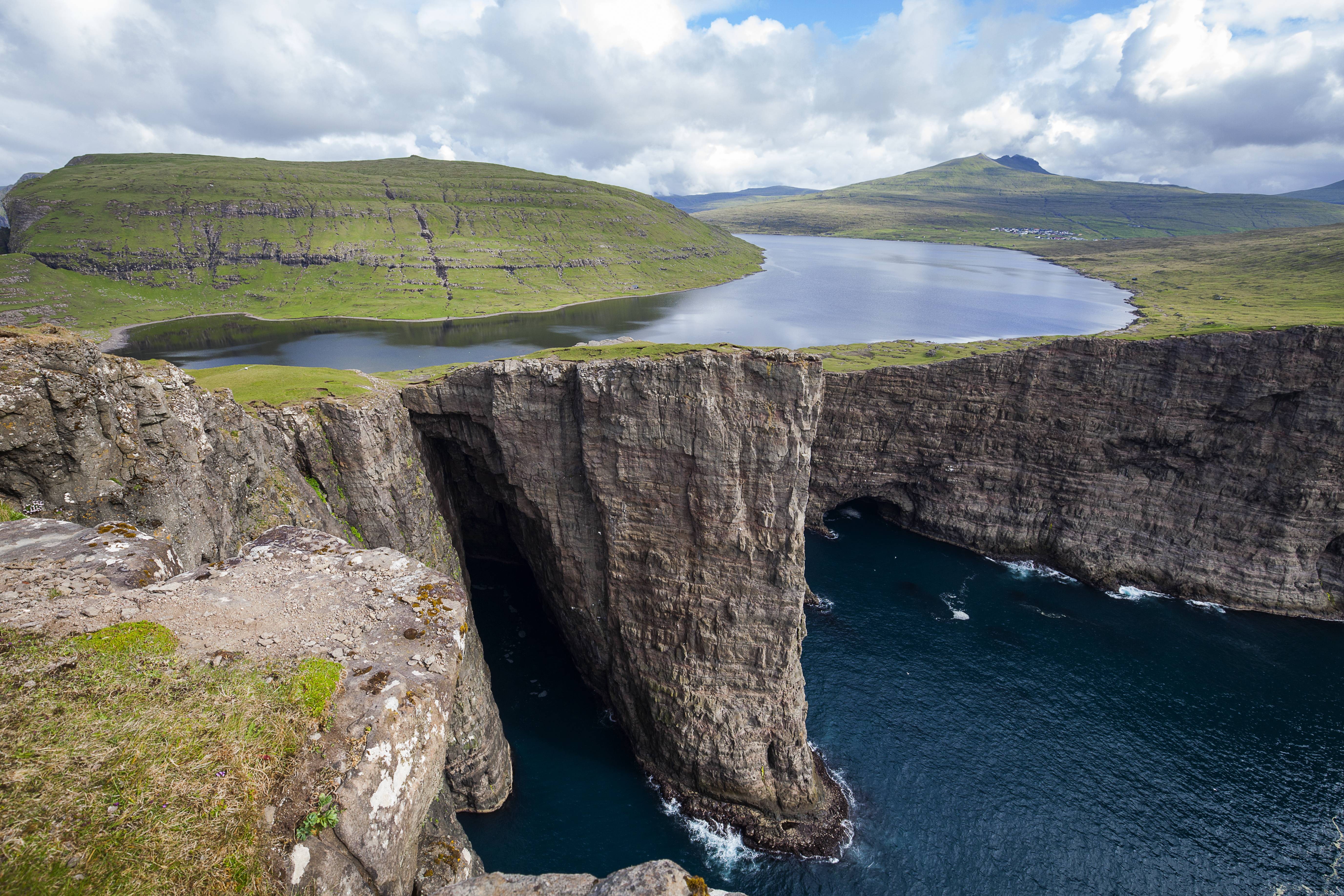 Lake Sorvagsvatn, Faroe Islands, Nature, Landscape Wallpaper