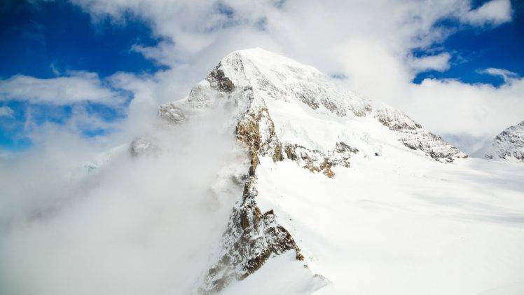 mountains, Forest, Snow, Rocks HD Wallpaper Desktop Background
