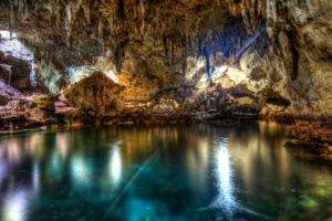 photography, Nature, Landscape, Cave, Erosion, Stalactites, Water, Colorful, Philippines