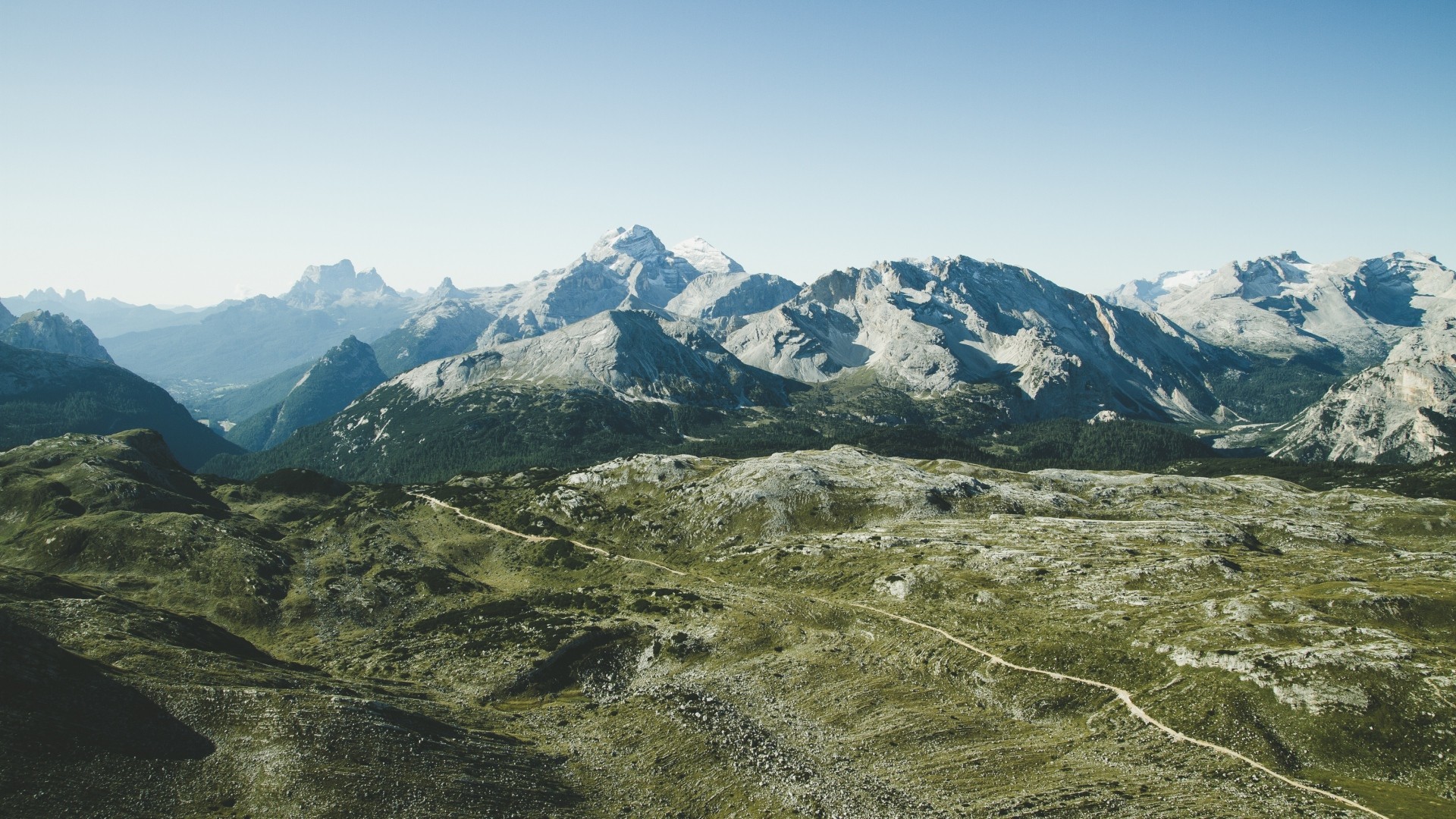 mountains, Grass Wallpaper