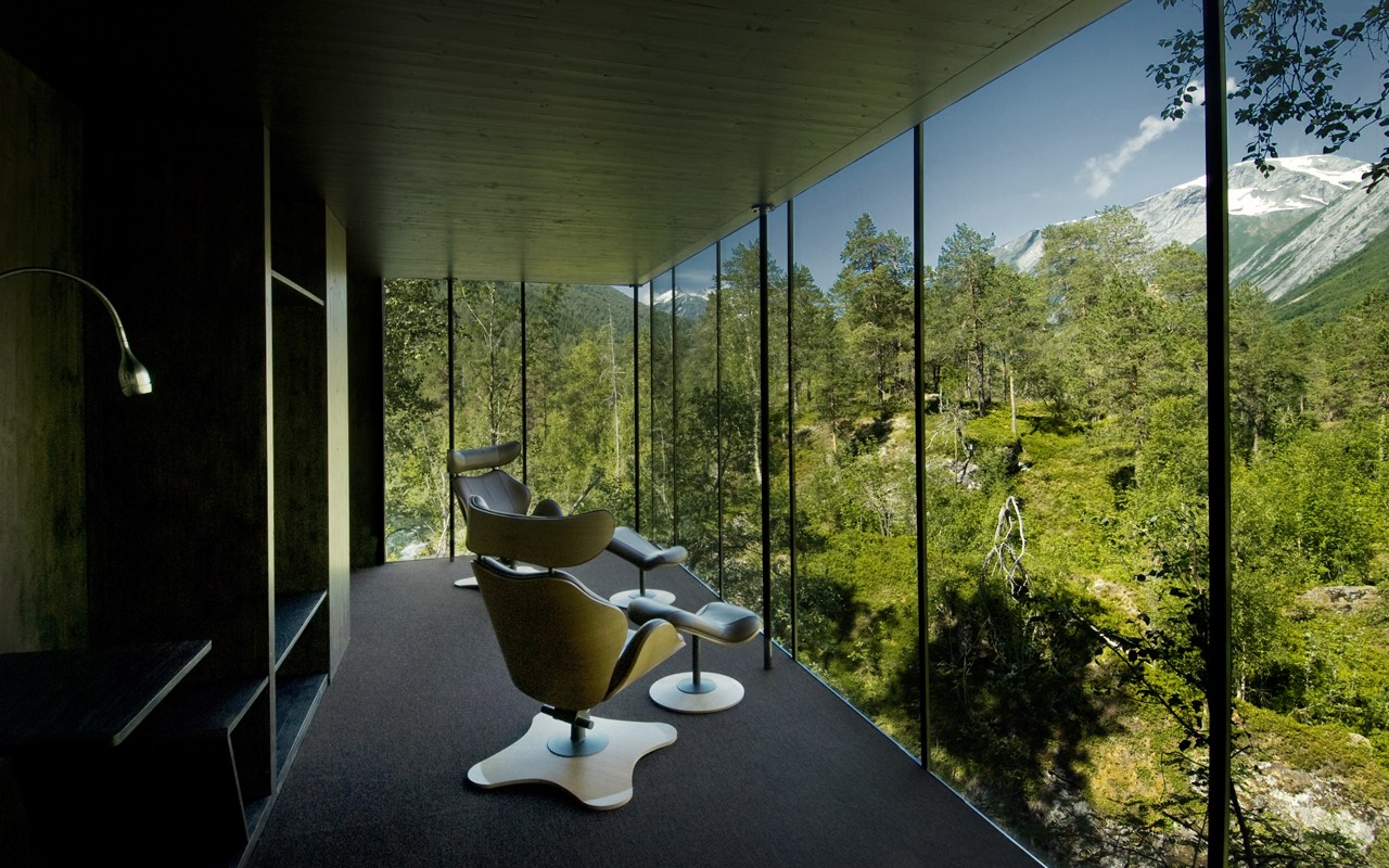nature, Landscape, Norway, Mountains, Interior, Hotel, Chair, Window