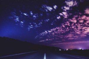 sky, Nature, Landscape, Stars, Road, Night, Dark