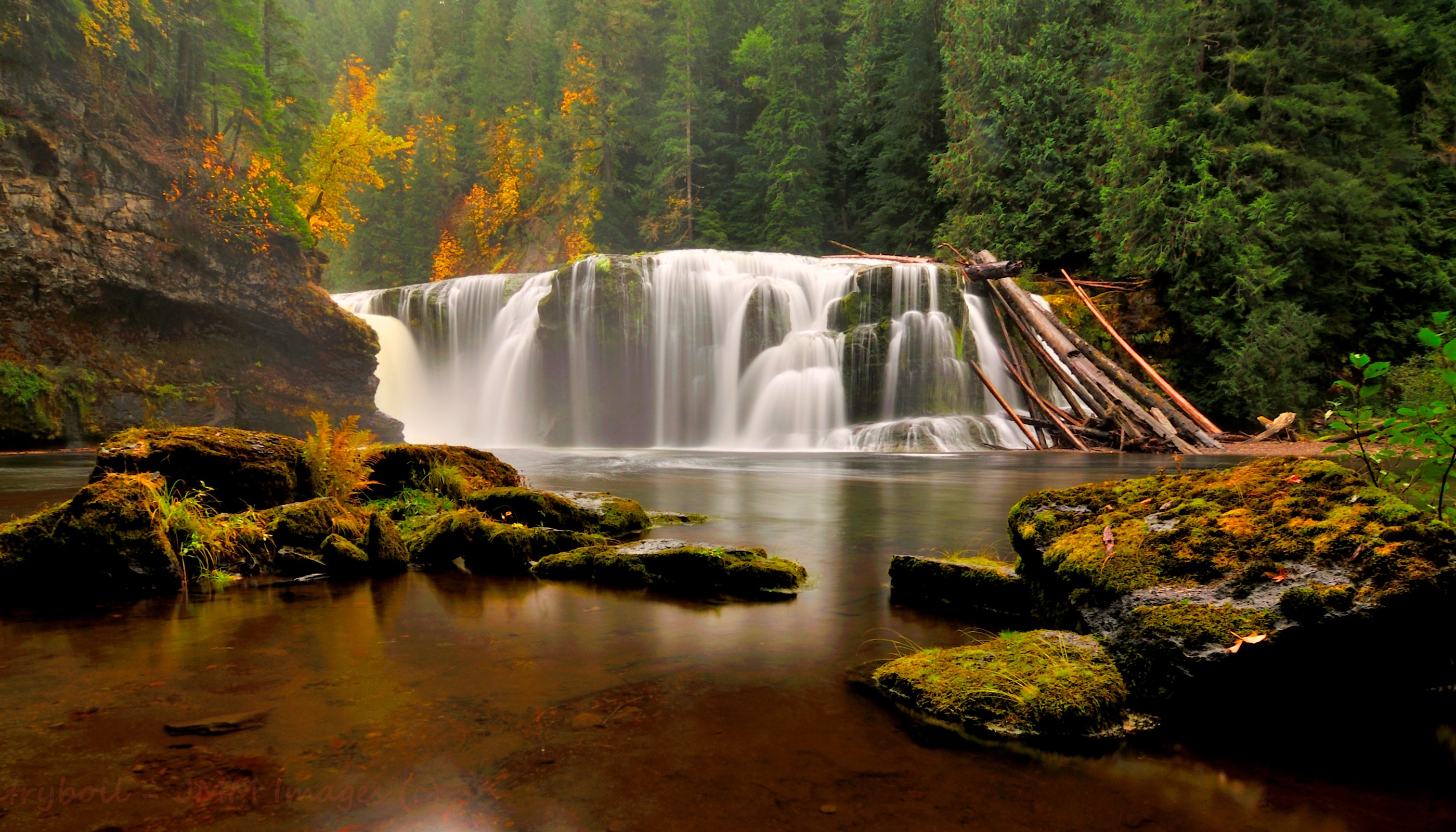landscape, Forest, River, Waterfall Wallpaper