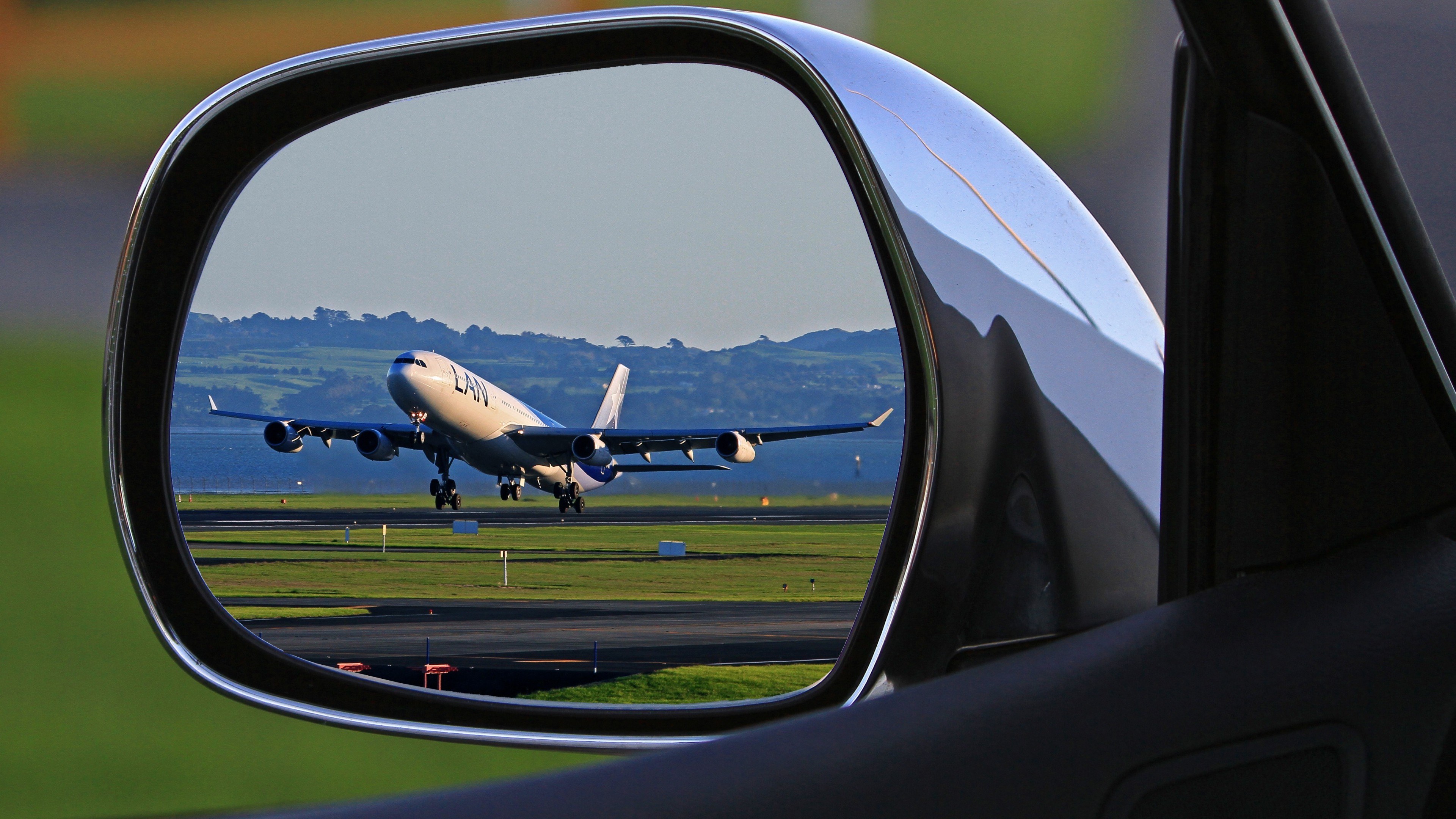 car, Airplane, Mirror Wallpaper