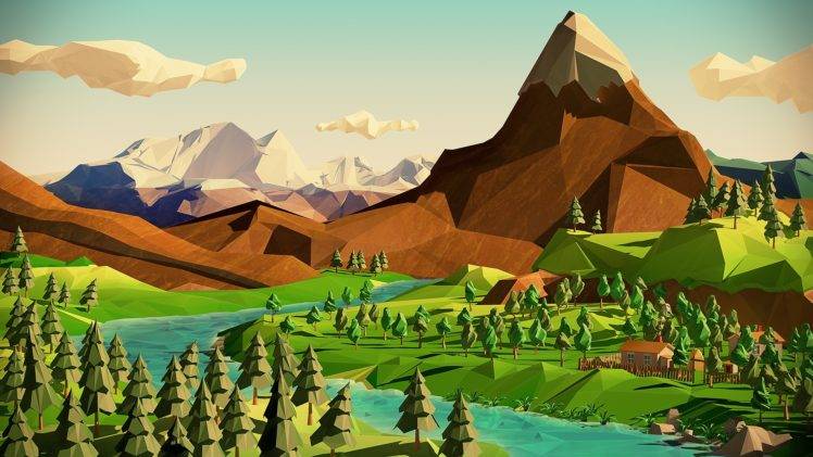 landscape, Low poly Wallpapers HD / Desktop and Mobile Backgrounds
