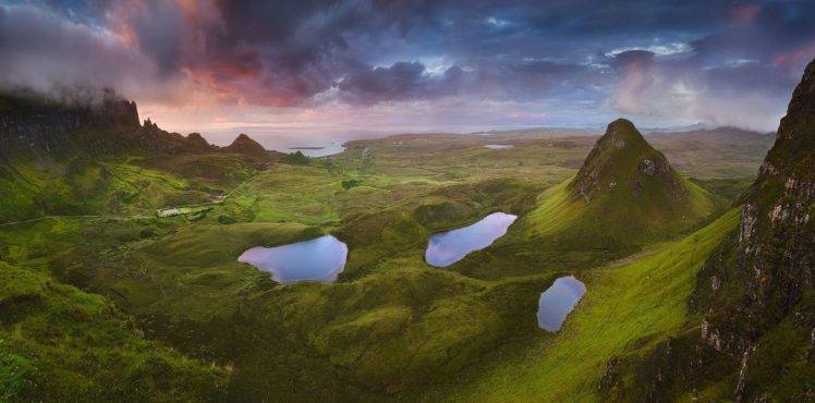 landscape, Photography, Nature, Sunset, Hills, Lagoon, Grass, Cliff