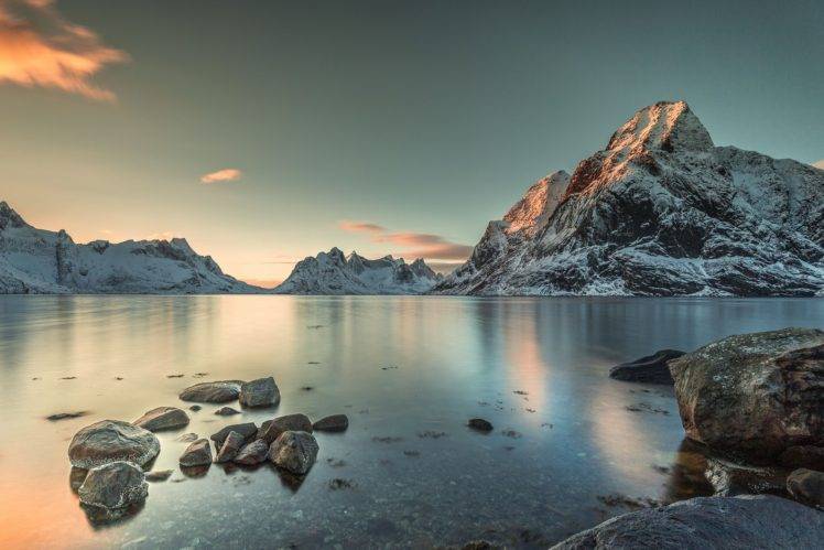 landscape, Water, Snow, Mountains HD Wallpaper Desktop Background