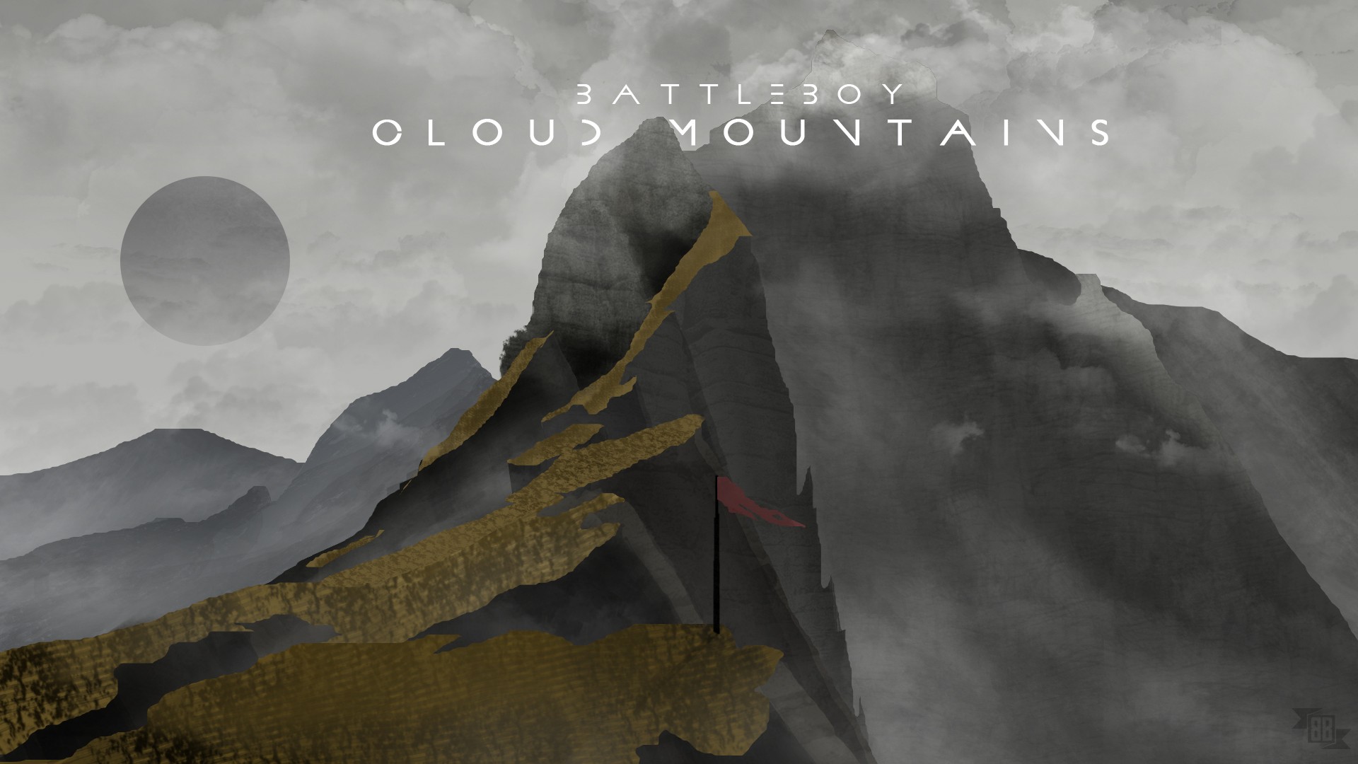 mountains, Clouds, Hills, Flag, Planet, Text, Concept art, Painting, Smoke Wallpaper