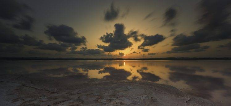 beach, Clouds, Dusk, Nature, Sea, Sky, Sunset, Water HD Wallpaper Desktop Background